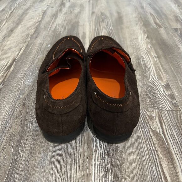Magnanni Dark Brown Suede Monk Strap Loafers 9.5 - Picture 13 of 15